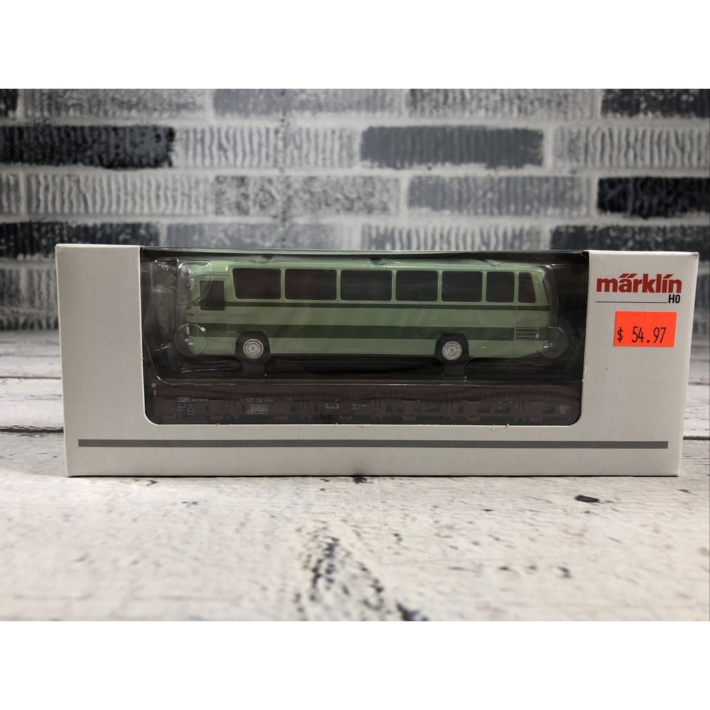 Märklin H0 46940 DB Kbs Stake Car w/ Mercedes Omnibus Bus Load NIB Rare